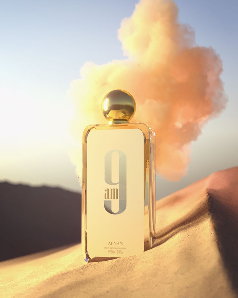 Afnan 9 AM EDP 100 мл — флакон сред пясъчни дюни