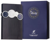 Afnan Tribute Blue EDP 100 мл – флакон и кутия под ъгъл