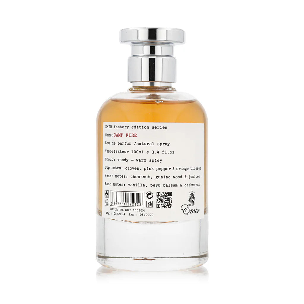 Emir Camp Fire Factory Edition EDP 100 мл – флакон на бял фон