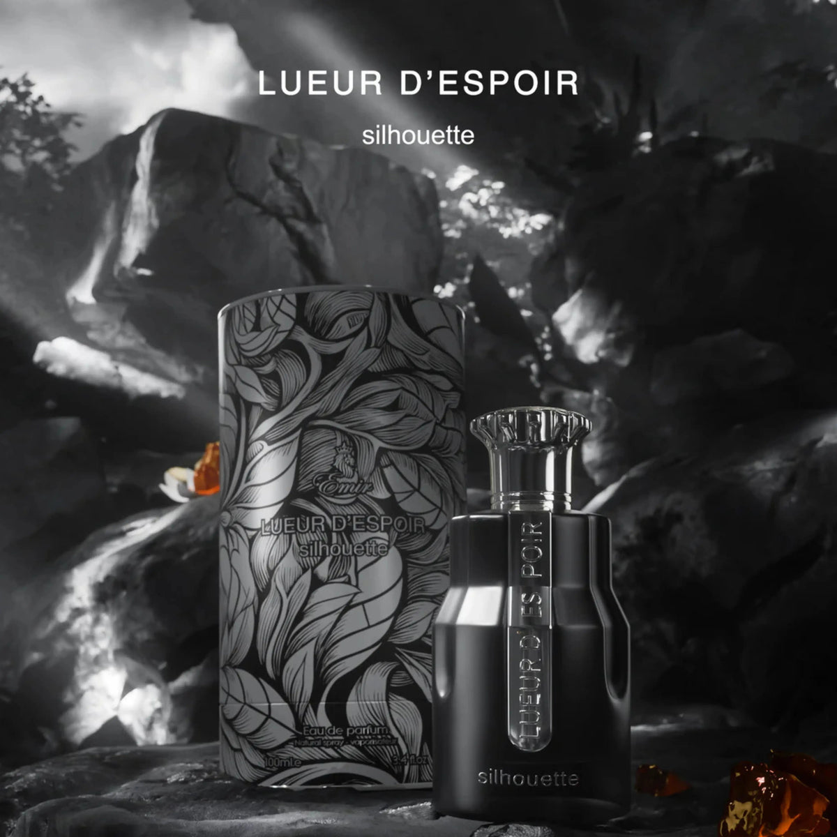 Emir Lueur d'Espoir Silhouette EDP 100 мл – рекламна композиция с флакон и кутия