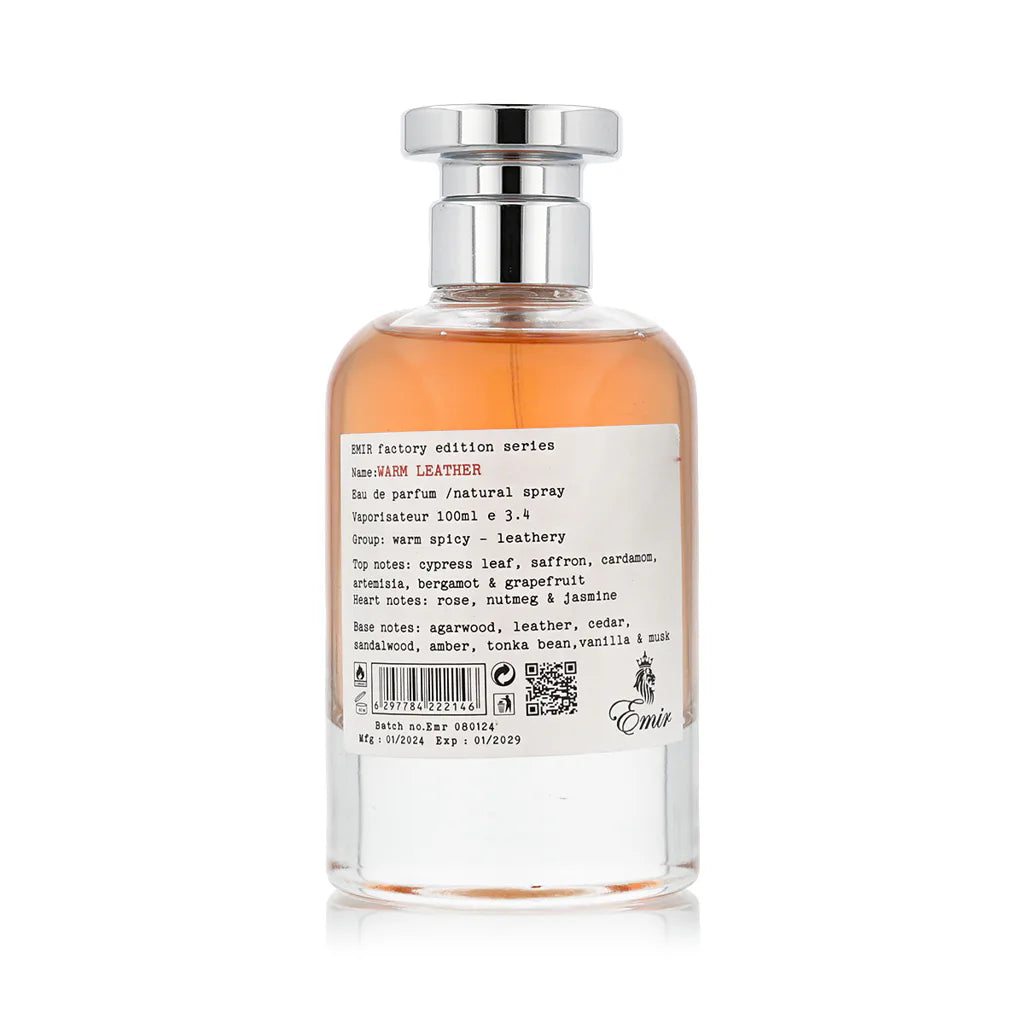 Emir Warm Leather Factory Edition EDP 100 мл – флакон на бял фон