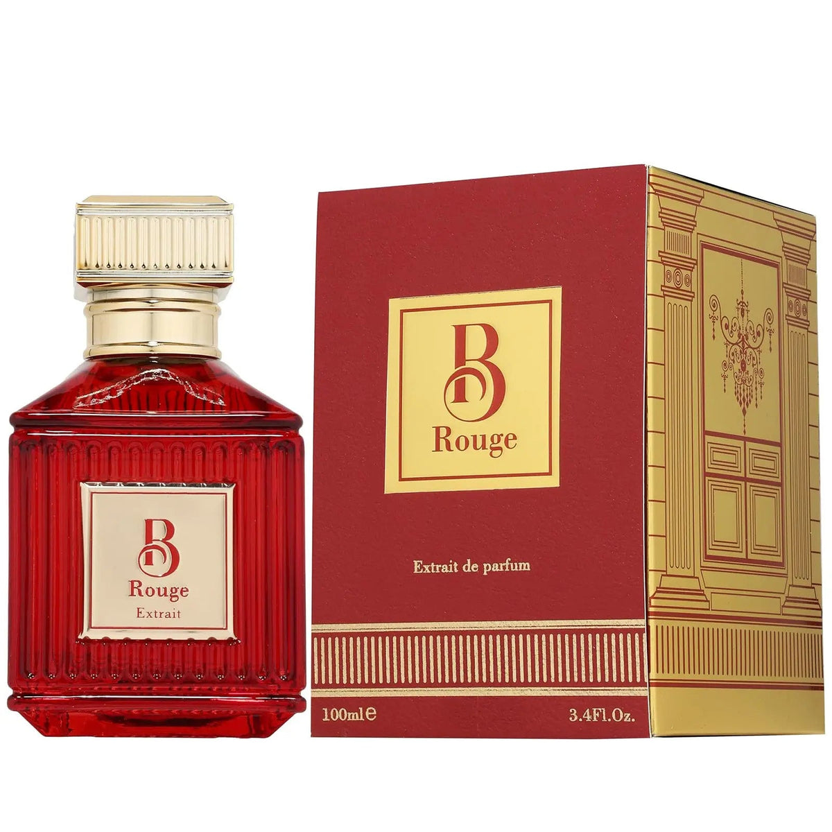 Fragrance World B Rouge Extrait de Parfum 100 мл – флакон и кутия