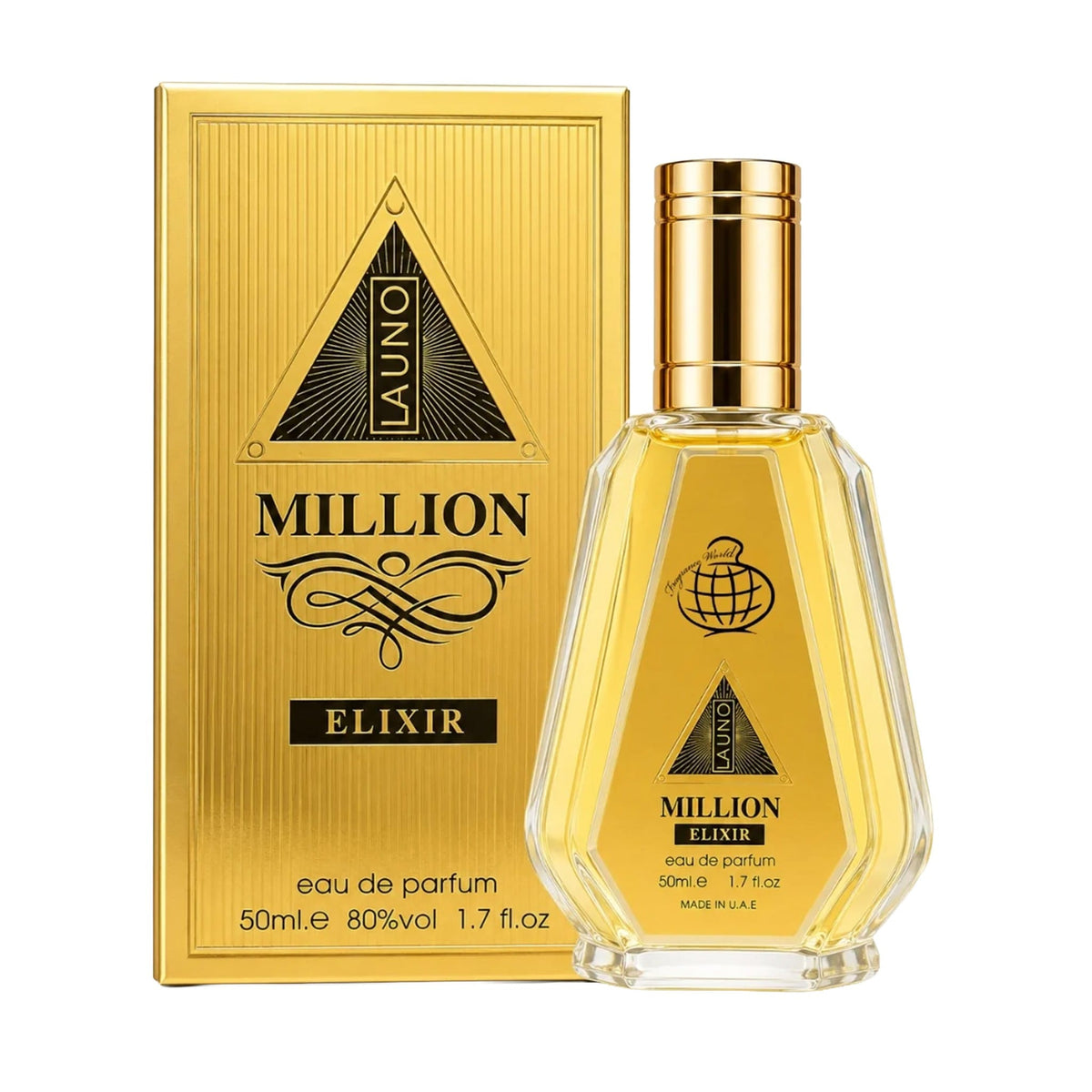 Fragrance World La Uno Million Elixir EDP 50 мл — флакон с кутия