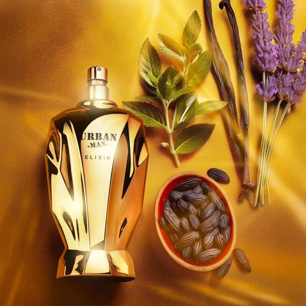 Fragrance World Urban Man Elixir EDP 90 мл — флакон в декоративна композиция