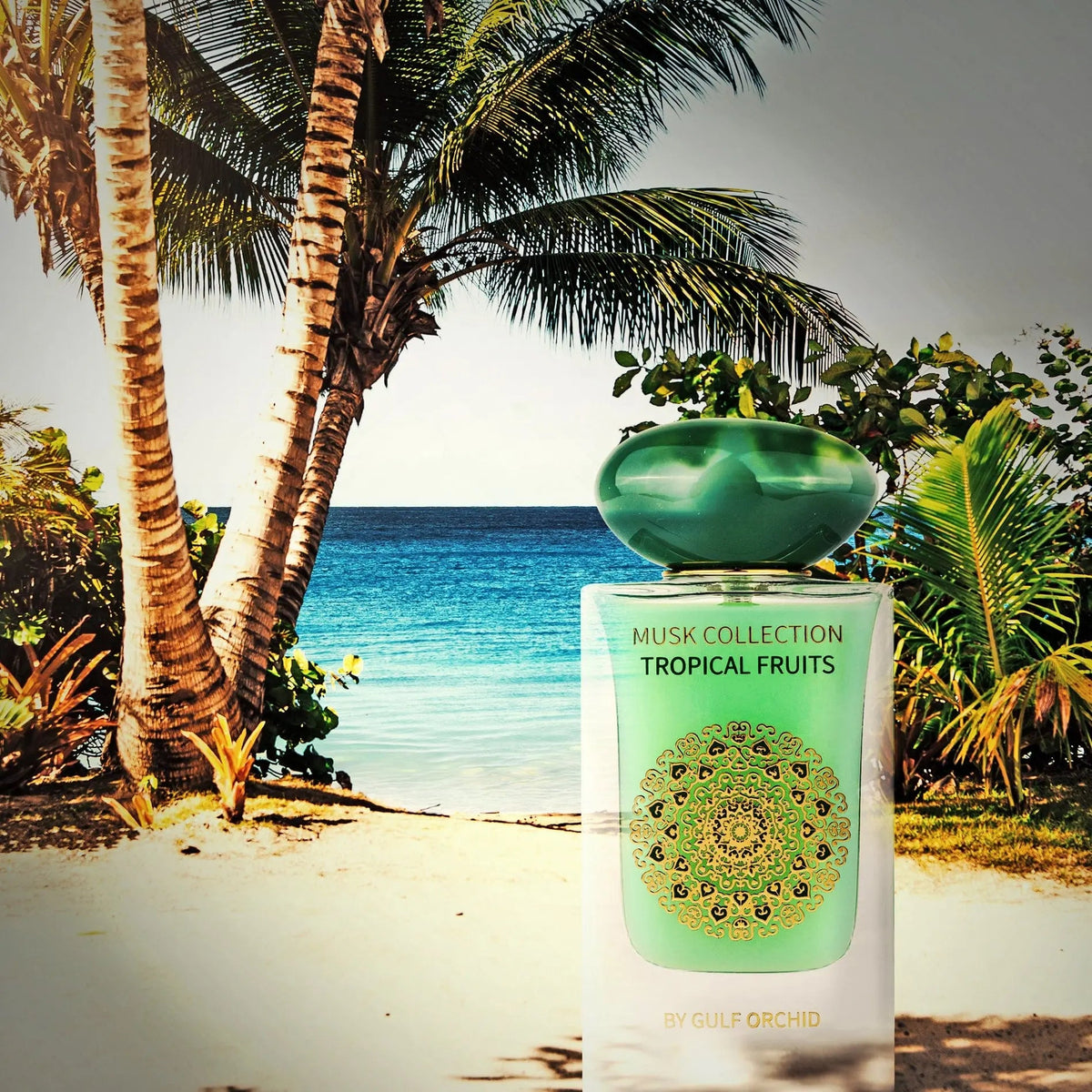 Gulf Orchid Tropical Fruits EDP 60 мл – флакон на тропически фон