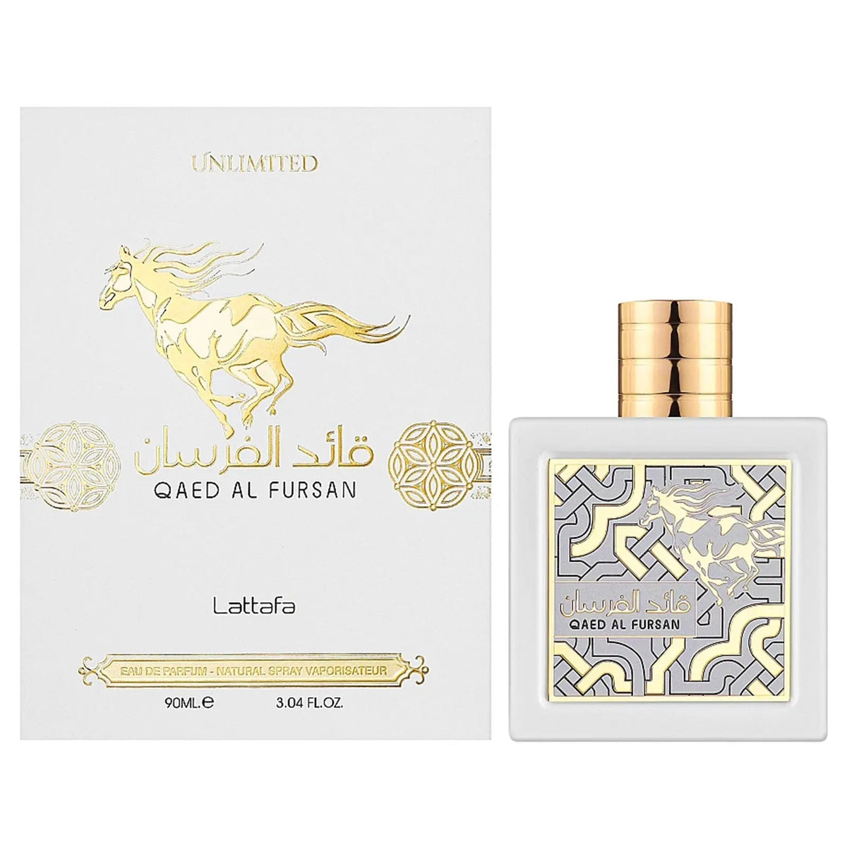 Lattafa Qaed Al Fursan Unlimited EDP 90 мл — флакон с кутия