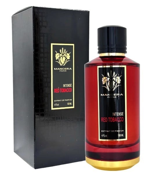 Mancera Red Tobacco Intense ExDP 120 мл – флакон и кутия под ъгъл