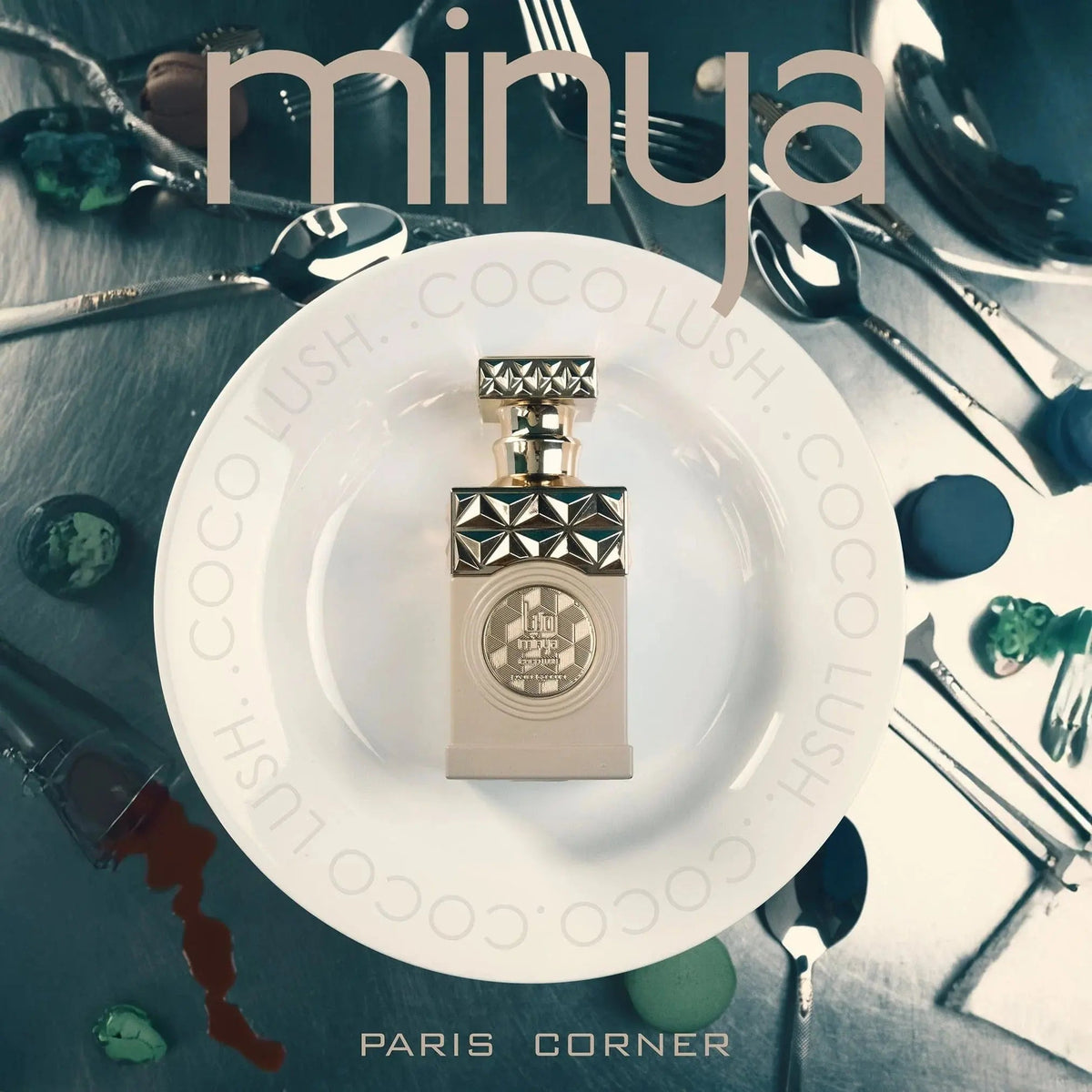 Paris Corner Minya Coco Lush EDP 100 мл – флакон в рекламна композиция