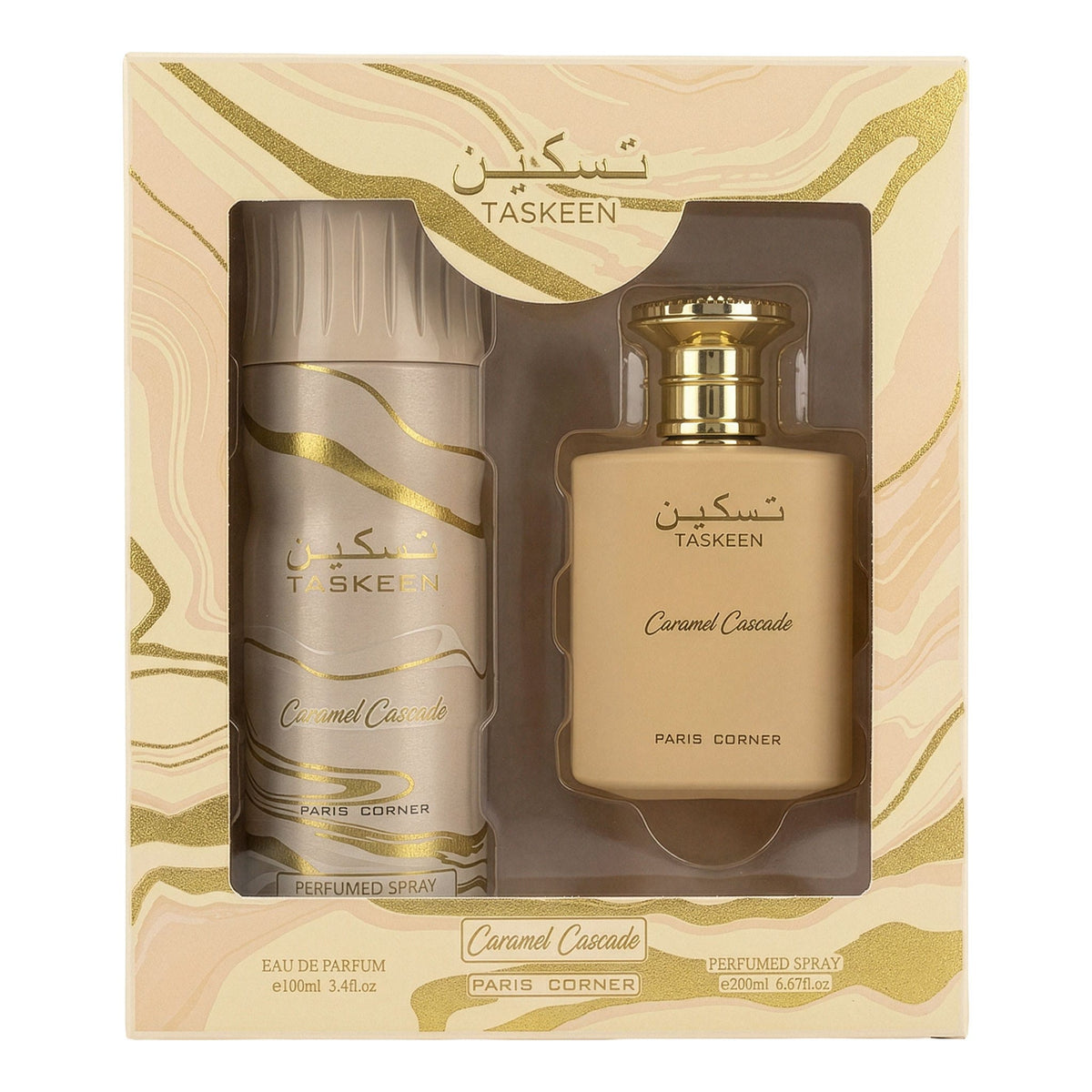 Paris Corner Taskeen Caramel Cascade комплект EDP 100 мл + дезодорант 200 мл