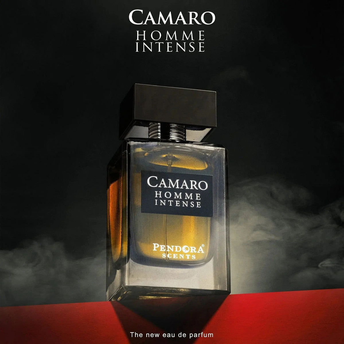 Pendora Scents Camaro Homme Intense EDP 100 мл – флакон в тъмна рекламна композиция