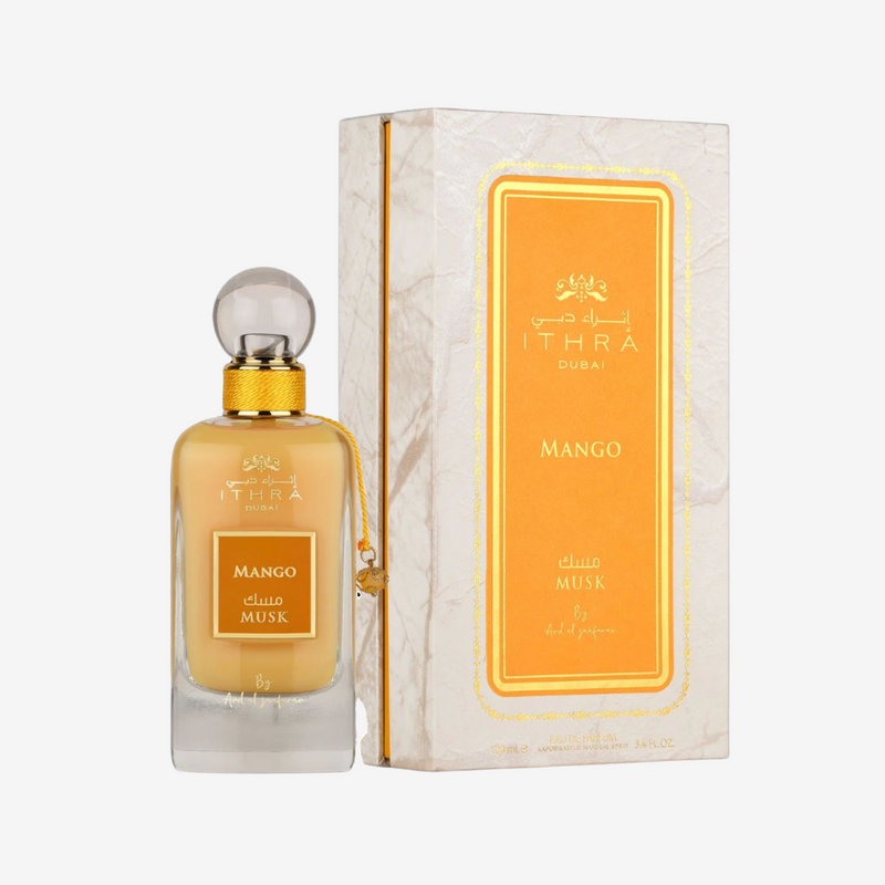 Ard Al Zaafaran Ithra Dubai Musk Mango EDP 100 мл – флакон и опаковка