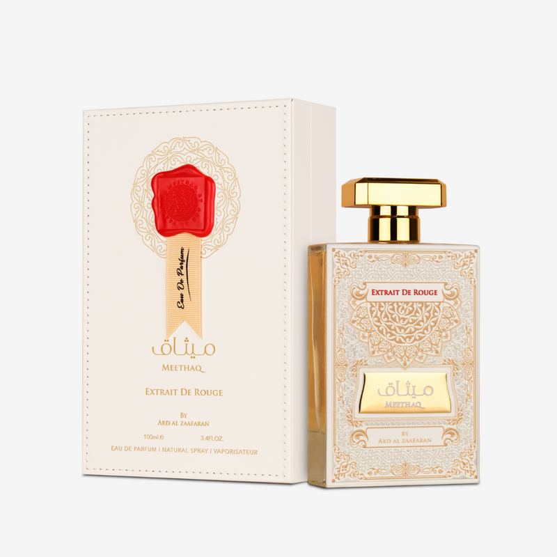 Ard Al Zaafaran Meethaq Extrait de Rouge EDP 100 мл – флакон и опаковка