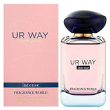 Fragrance World UR Way Intense EDP 100 мл – флакон и кутия на бял фон