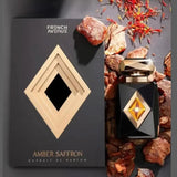 French Avenue Amber Saffron ExDP 80 мл – флакон и кутия в рекламна композиция