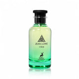 Флакон Maison Alhambra Jean Lowe Vibe EDP 100 мл с огледално отражение на бял фон.