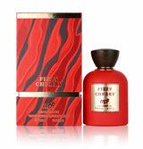 Флаконът и кутията на My Perfumes Fizzy Cherry EDP 100 мл, показани заедно с леко отражение.